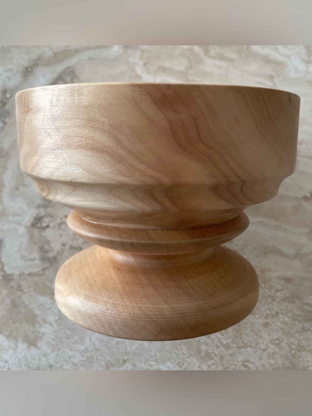 NEW Vintage Handmade Natural Birch Wood Pedestal Bowl Signed/Dated